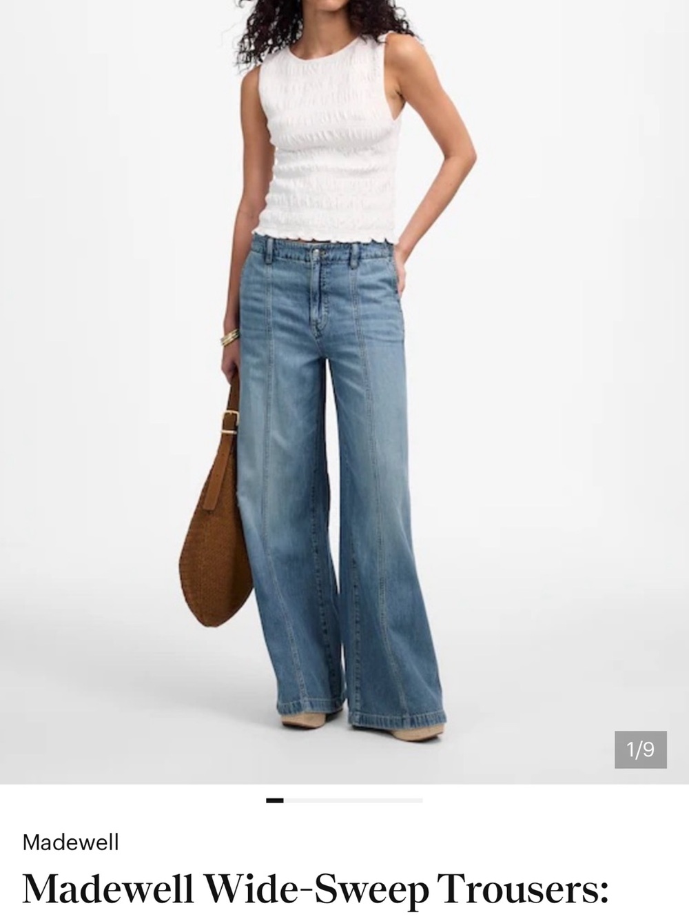 Madewell Light Wash Wide Sweep Trouser Jeans